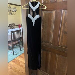 Vintage Black Velvet Beaded Dress